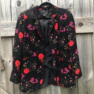 Cynthia Rowley Black Floral Women's Blazer - Size XS
